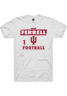 Amare Ferrell  Indiana Hoosiers White Rally Football NIL Striped Short Sleeve T Shirt