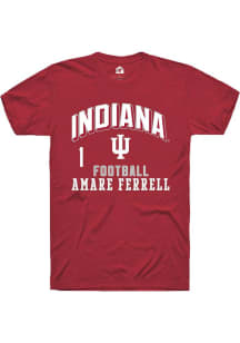 Amare Ferrell  Indiana Hoosiers Cardinal Rally Football NIL Arch Logo Short Sleeve T Shirt