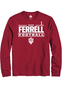 Amare Ferrell  Indiana Hoosiers Cardinal Rally Football NIL Stacked Box Long Sleeve T Shirt