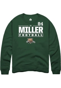 AJ Miller  Rally Ohio Bobcats Mens Green Football NIL Stacked Box Long Sleeve Crew Sweatshirt