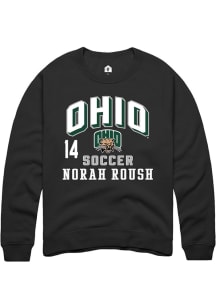 Norah Roush  Rally Ohio Bobcats Mens Black NIL Arch Logo Long Sleeve Crew Sweatshirt