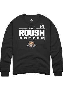 Norah Roush  Rally Ohio Bobcats Mens Black NIL Stacked Box Long Sleeve Crew Sweatshirt