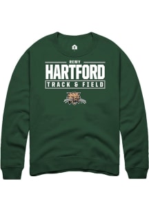 Remy Hartford  Rally Ohio Bobcats Mens Green NIL Stacked Box Long Sleeve Crew Sweatshirt