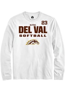 Alysa Del Val  Western Michigan Broncos White Rally NIL Stacked Box Long Sleeve T Shirt