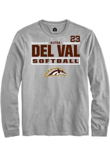 Alysa Del Val  Western Michigan Broncos Grey Rally NIL Stacked Box Long Sleeve T Shirt