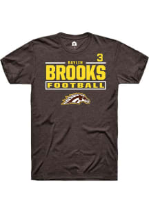Baylin Brooks  Western Michigan Broncos Brown Rally Football NIL Stacked Box Short Sleeve T Shirt
