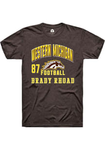 Brady Rhoad  Western Michigan Broncos Brown Rally Football NIL Arch Logo Short Sleeve T Shirt