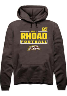 Brady Rhoad  Rally Western Michigan Broncos Mens Brown Football NIL Stacked Box Long Sleeve Hoodie