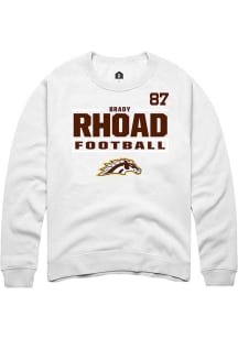 Brady Rhoad  Rally Western Michigan Broncos Mens White Football NIL Stacked Box Long Sleeve Crew S..