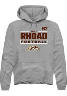 Brady Rhoad  Rally Western Michigan Broncos Mens Grey Football NIL Stacked Box Long Sleeve Hoodie