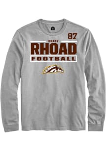 Brady Rhoad  Western Michigan Broncos Grey Rally Football NIL Stacked Box Long Sleeve T Shirt