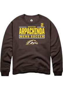 Braxton Arpachinda  Rally Western Michigan Broncos Mens Brown NIL Stacked Box Long Sleeve Crew Swe..