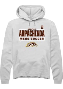 Braxton Arpachinda  Rally Western Michigan Broncos Mens White NIL Stacked Box Long Sleeve Hoodie