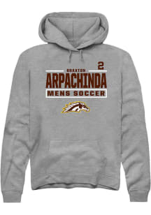 Braxton Arpachinda  Rally Western Michigan Broncos Mens Grey NIL Stacked Box Long Sleeve Hoodie