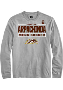 Braxton Arpachinda  Western Michigan Broncos Grey Rally NIL Stacked Box Long Sleeve T Shirt