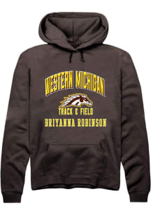 BriYanna Robinson  Rally Western Michigan Broncos Mens Brown NIL Arch Logo Long Sleeve Hoodie