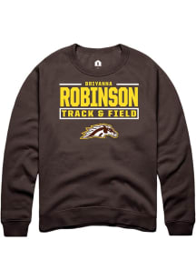 BriYanna Robinson  Rally Western Michigan Broncos Mens Brown NIL Stacked Box Long Sleeve Crew Swea..