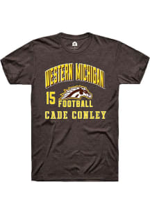 Cade Conley  Western Michigan Broncos Brown Rally Football NIL Arch Logo Short Sleeve T Shirt