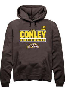 Cade Conley  Rally Western Michigan Broncos Mens Brown Football NIL Stacked Box Long Sleeve Hoodie