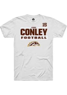 Cade Conley  Western Michigan Broncos White Rally Football NIL Stacked Box Short Sleeve T Shirt