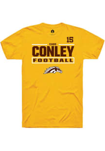 Cade Conley  Western Michigan Broncos Gold Rally Football NIL Stacked Box Short Sleeve T Shirt