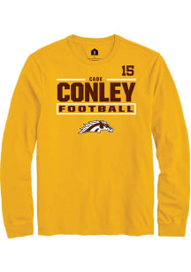 Cade Conley  Western Michigan Broncos Gold Rally Football NIL Stacked Box Long Sleeve T Shirt