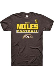Devin Miles  Western Michigan Broncos Brown Rally Football NIL Stacked Box Short Sleeve T Shirt