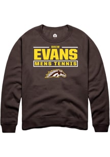 Drew Evans  Rally Western Michigan Broncos Mens Brown NIL Stacked Box Long Sleeve Crew Sweatshirt