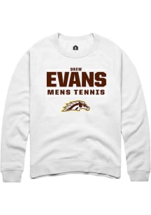 Drew Evans  Rally Western Michigan Broncos Mens White NIL Stacked Box Long Sleeve Crew Sweatshirt