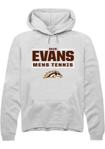 Drew Evans  Rally Western Michigan Broncos Mens White NIL Stacked Box Long Sleeve Hoodie