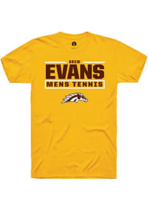 Drew Evans  Western Michigan Broncos Gold Rally NIL Stacked Box Short Sleeve T Shirt