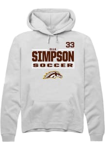 Ella Simpson  Rally Western Michigan Broncos Mens White NIL Stacked Box Long Sleeve Hoodie