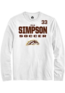 Ella Simpson  Western Michigan Broncos White Rally NIL Stacked Box Long Sleeve T Shirt