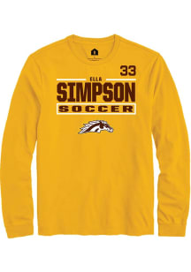 Ella Simpson  Western Michigan Broncos Gold Rally NIL Stacked Box Long Sleeve T Shirt
