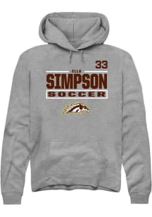Ella Simpson  Rally Western Michigan Broncos Mens Grey NIL Stacked Box Long Sleeve Hoodie