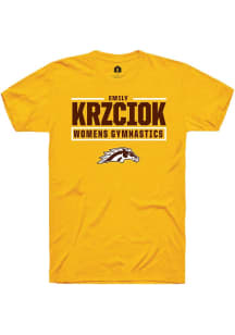 Emily Krzciok  Western Michigan Broncos Gold Rally NIL Stacked Box Short Sleeve T Shirt