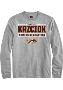 Emily Krzciok  Western Michigan Broncos Grey Rally NIL Stacked Box Long Sleeve T Shirt