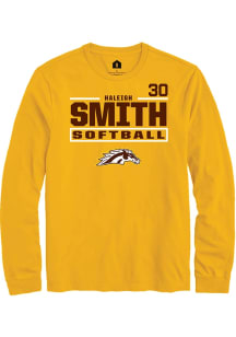Haleigh Smith  Western Michigan Broncos Gold Rally NIL Stacked Box Long Sleeve T Shirt