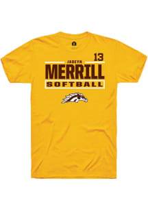 Jadeyn Merrill  Western Michigan Broncos Gold Rally NIL Stacked Box Short Sleeve T Shirt