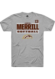 Jadeyn Merrill  Western Michigan Broncos Grey Rally NIL Stacked Box Short Sleeve T Shirt