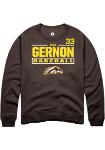 Jake Gernon  Rally Western Michigan Broncos Mens Brown NIL Stacked Box Long Sleeve Crew Sweatshirt