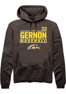 Jake Gernon  Rally Western Michigan Broncos Mens Brown NIL Stacked Box Long Sleeve Hoodie