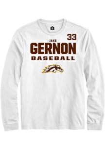 Jake Gernon  Western Michigan Broncos White Rally NIL Stacked Box Long Sleeve T Shirt