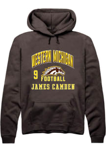 James Camden  Rally Western Michigan Broncos Mens Brown Football NIL Arch Logo Long Sleeve Hoodie