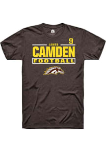 James Camden  Western Michigan Broncos Brown Rally Football NIL Stacked Box Short Sleeve T Shirt