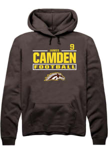 James Camden  Rally Western Michigan Broncos Mens Brown Football NIL Stacked Box Long Sleeve Hoodi..