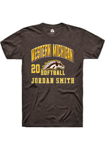 Jordan Smith  Western Michigan Broncos Brown Rally NIL Arch Logo Short Sleeve T Shirt