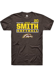 Jordan Smith  Western Michigan Broncos Brown Rally NIL Stacked Box Short Sleeve T Shirt