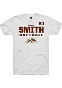 Jordan Smith  Western Michigan Broncos White Rally NIL Stacked Box Short Sleeve T Shirt