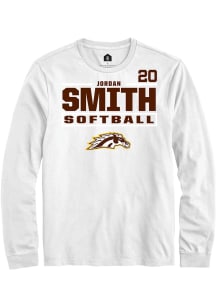 Jordan Smith  Western Michigan Broncos White Rally NIL Stacked Box Long Sleeve T Shirt